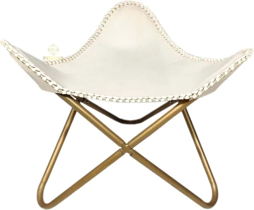 Miniatura 19 de Pie plegable de mariposa de cuero Acento de salón, camping, caminar, caza, senderismo, pesca, viajes (beige)