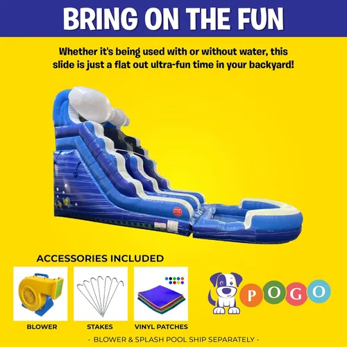 Miniatura 4 de Crossover Tobogán acuático inflable para niños con piscina extraíble, 25.5 x 9 x 15 pies, tobogán acuático de fiesta en el patio trasero, incluye