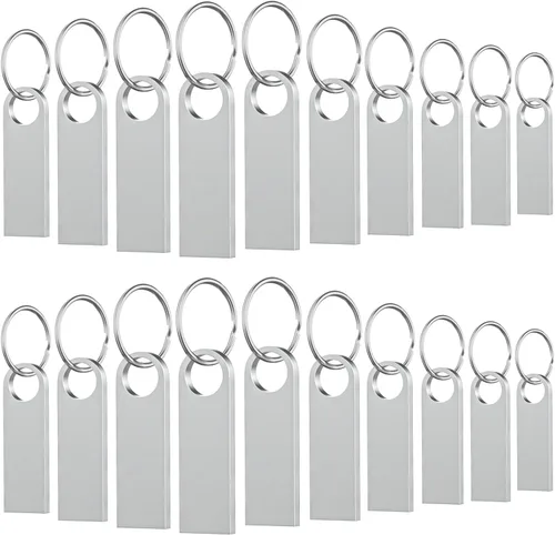 Miniatura 11 de Paquete de 5 memorias USB de 128 GB con llaveros, Wooolken memorias USB 2.0 de metal elegante para PC, computadora portátil, computadora 5 PZAS