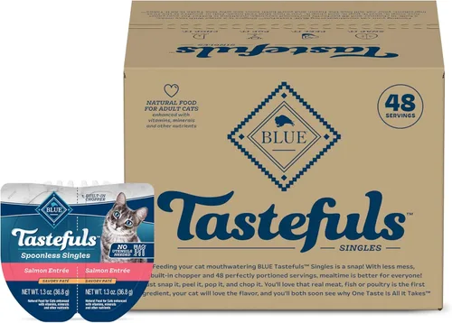 Miniatura 10 de Blue Buffalo Tastefuls Spoonless Singles - Alimento húmedo para gatos adultos, plato principal de pavo, tazas perfectamente porcionadas en (24)