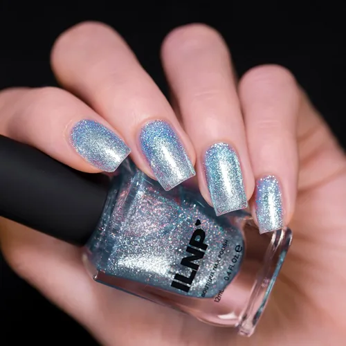 Miniatura 3 de ILNP Elsa - Esmalte de uñas holográfico resplandeciente azul claro helado