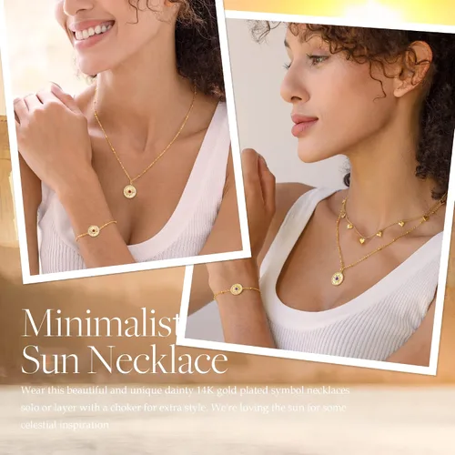 Miniatura 4 de CDE Pulseras de sol para mujer, plata de ley 925, ajustable, chapada en oro de 14 quilates, cumpleaños, aniversario, Navidad, regalos para mujeres