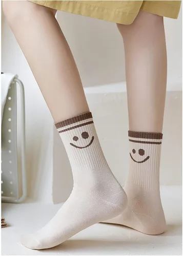 Miniatura 5 de Lindos calcetines de cara sonriente hasta el tobillo, calcetines divertidos de algodón, regalos para mujeres, adolescentes y niñas