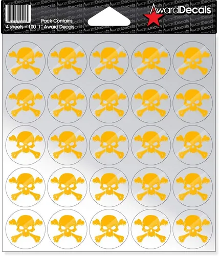 Miniatura 12 de Award Decals calcomanía de calavera y huesos cruzados (100 unidades)