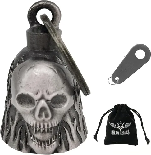 Miniatura 30 de Dream Apparel Campanas de motocicleta para motociclistas, accesorios de campanas pesadas y llavero para la suerte Viaja para vivir