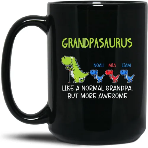 Miniatura 9 de Best Grandpa Ever - Taza de café personalizada de cerámica negra de 11 onzas, taza de café para abuelo, regalo para abuelos, taza de viaje moderna