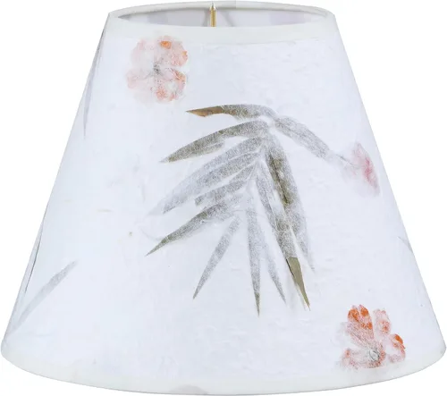 Aspen Creative 56040 pantalla de lámpara Empire Uno en blanco con papel Patal, 5" superior x 10" inferior x 8" altura inclinada, Slip UNO 33mm