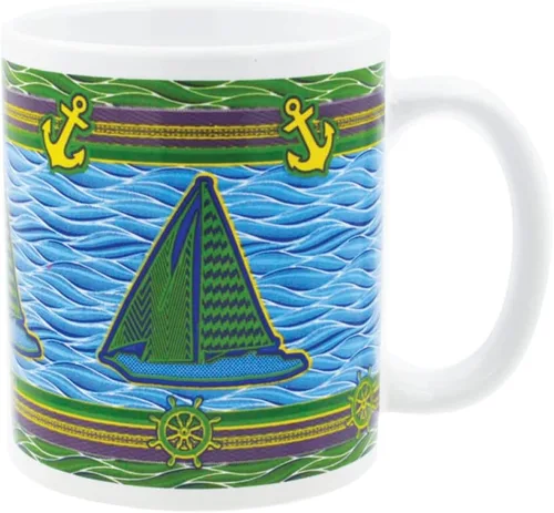 Miniatura 6 de Taza de café Anchor – Divertido regalo de taza de cerámica náutica para hombres y mujeres Diseño de ancla de cuerda azul, regalo de 12 onzas