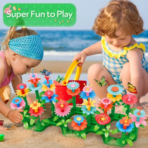 Miniatura 6 de YEEBAY Juguetes de construcción de jardín de flores para niñas de 3, 4, 5, 6, 7 años de edad, juguetes de jardinería STEM para niños, juego