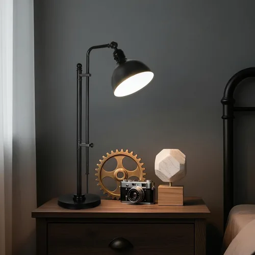 Miniatura 5 de PARTPHONER Lámpara de escritorio ajustable industrial para oficina en casa, lámpara de mesa de granja de 29 a 38 pulgadas, lámpara de escritorio
