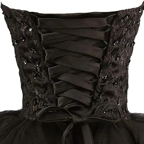 Miniatura 4 de Greekknight Vestido de fiesta de tul con cuentas de encaje corto con apliques de encaje vestidos de fiesta de cóctel sin tirantes vestidos de fiesta