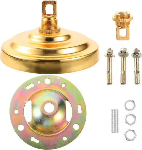 Homoyoyo Base de anillo colgante de luz, soporte de metal, pantalla de lámpara de metal, lámpara vintage de latón, cubierta de placa de luz de