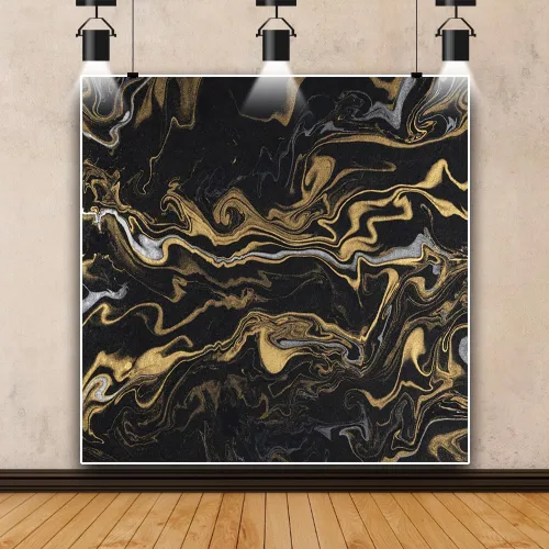 Miniatura 20 de Telón de fondo de fotografía con textura de mármol negro dorado de 5 x 4 pies, arte abstracto, fondo de fondo dorado de arena movediza líquida