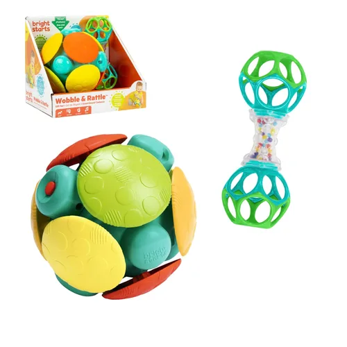 Miniatura 22 de Bright Starts Soothers & Shakers 7 piezas Set de regalo - Sonajeros, mordedores y juguetes para el cochecito sin BPA, unisex, para recién nacidos