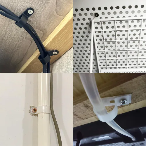Miniatura 6 de Abrazadera para cable, 210 Uds. Abrazadera de cable tipo R 1/4 "5/16" 3/8" 1/2 "5/8" 3/4 "Nylon Cable Fastener Clips para Gestión de Cables - Negro