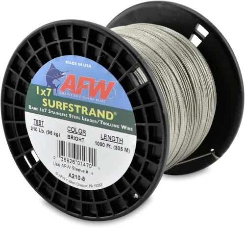 Miniatura 16 de Surfstrand Bare 1x7 Cable Líder de Acero Inoxidable - Línea Líder de Pesca para Agua Salada, 20lb Test - 325lb Test en Brillante, Camuflaje