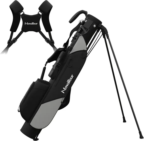 Miniatura 8 de Bolsa de golf ultraligera Premium Par 3 con doble correa, 6 bolsillos con cremallera para campos ejecutivos y par 3