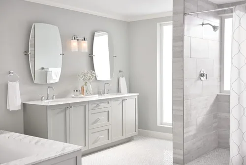 Miniatura 5 de Moen Gibson Cromo Grifo de baño de arco alto de 8 pulgadas con dos manijas y montaje generalizado moderno, requiere válvula, T6142