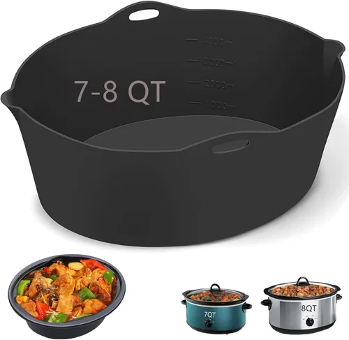 Forros de Silicona Compatibles con Ollas de Cocción Lenta/Slow Cookers de 7 a 8 Cuartos, Inserto Divisor de Olla de Cocción Lenta Compatible con