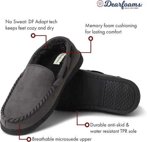 Miniatura 4 de Dearfoams Men's Keaton Memory Foam Moccasin with Wide Widths Slipper