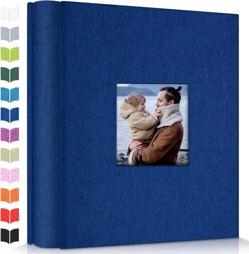 Álbum de fotos Artfeel 4x6 con 600 bolsillos, álbumes de fotos deslizables, libro de memorias con cubierta de lino y ventana frontal, libro de fotos