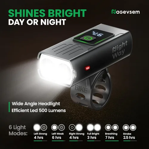 Miniatura 3 de Bike Lights Front and Back for Night Riding, USB-C Rechargeable Bicycle Headlight and Taillight Set, Waterproof, 12+6 Modes, Powerful Front and Rear