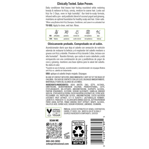 Miniatura 8 de Biotera Anti Frizz Smoothing Conditioner Smooths & Controls Frizzy, Unruly Hair Microbiome Friendly Vegan & Animal Test Free Paraben Free
