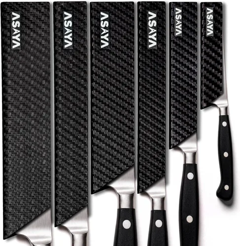 Asaya Protectores profesionales para filos de cuchillos, cubiertas universales de cuchilla, extra resistencia, plástico ABS y forro de fieltro sin