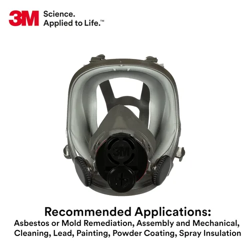 Miniatura 4 de 3M Respirador reutilizable de pieza completa 6800DIN, NIOSH, protección respiratoria, lente grande, ANSI, ligero, facial de silicona, válvula