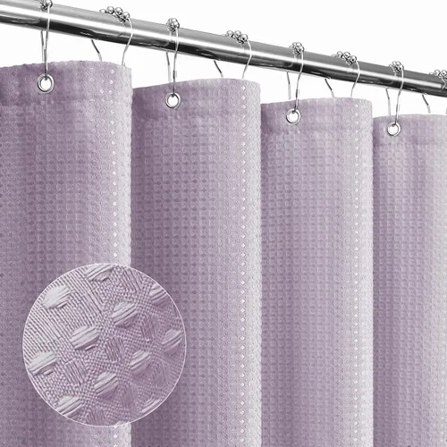 Miniatura 28 de Gibelle Cortina de Ducha Pequeña para Cabina 36 x 72 pulgadas, Cortina de Ducha de Tela Texturizada de Tejido Gofre Medio Estrecho para Baño, Beige