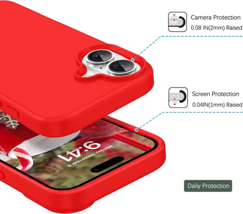 Miniatura 158 de GUAGUA Funda compatible con iPhone 17 Pro Max de 6.9 pulgadas, silicona líquida, goma de gel suave, delgada, forro de microfibra delgada