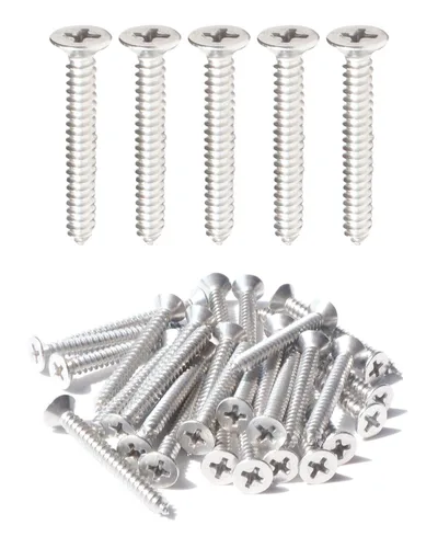 Miniatura 9 de 50 tornillos de madera Phillips de cabeza plana inoxidable #4 x 1-1/4" (32 mm) 18-8 (304) tornillos autorroscantes avellanados de acero inoxidable