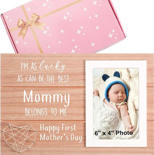 Miniatura 10 de Regalos para el primer día de la madre para mamá y bebé, regalos para el Día de la Madre 2026, marco de fotos con tema de oso para mamá y bebé, niño