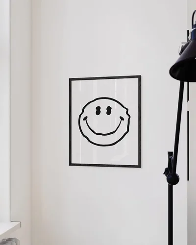 Miniatura 4 de HAUS AND HUES Pósteres de Cara Sonriente Blanca Ondulada Sonriente Pósteres Geniales para Habitación Estética Pinturas Geniales Póster Vanguardista