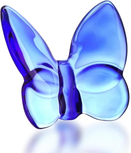 kanpura Figura de mariposa de cristal azul, figura de mariposa voladora, adorno de mariposa de cristal, animal de cristal coleccionable para
