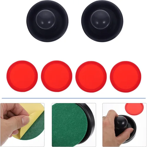 Miniatura 8 de Paletas y discos de hockey de aire de repuesto con huelguistas y alfombrillas gruesas de tablero de fibra para mesas de hockey, kit de accesorios