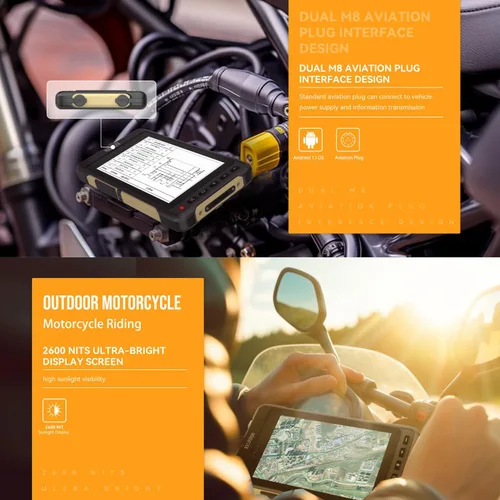Miniatura 7 de HUGEROCK X70 Tablet Android resistente 7 pulgadas - 2600nits Tableta GPS de alto brillo para navegación de motocicleta, impermeable a prueba