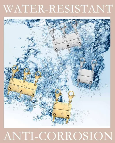 Miniatura 6 de OHINGLT Cierre de collar en capas magnético de oro y plata de 18 quilates separador para capas, múltiples cierres de collar y cierres para mujer