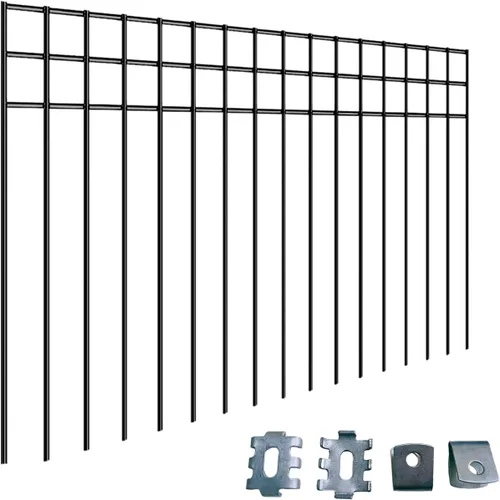 Miniatura 8 de Valla de barrera de animales sin excavación de 24 x 15 pulgadas, paquete de 10 vallas protectoras blancas con espacio de púas de 1.5 pulgadas