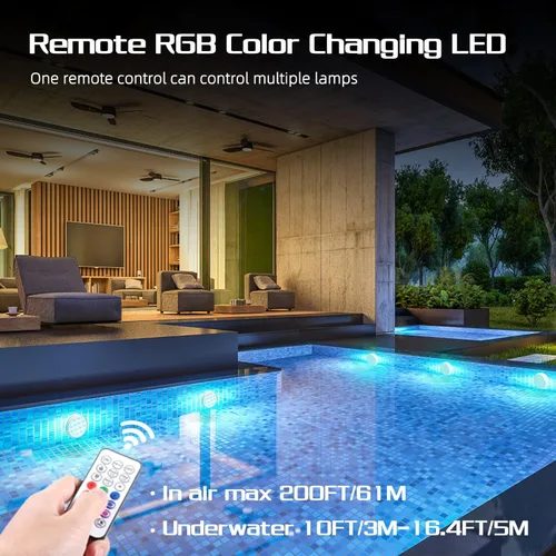 Miniatura 6 de Luces de piscina, luces LED sumergibles recargables con control remoto, imán integrado, 16 luces flotantes que cambian de color, luces subacuáticas