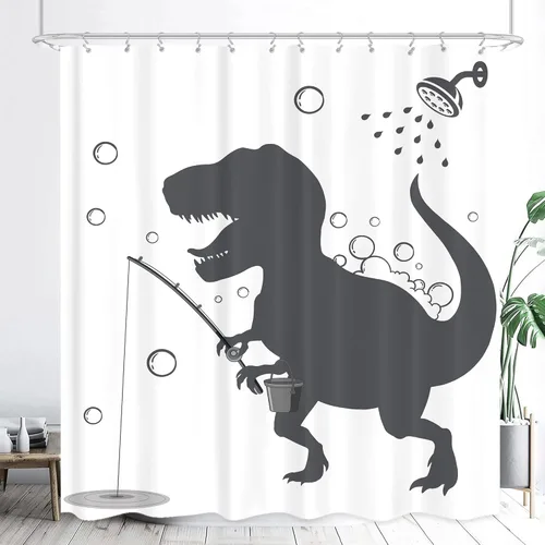 Miniatura 24 de Juego de cortinas de ducha divertidas con diseño de calavera y esqueleto de Halloween para baño, 60 pulgadas de ancho x 71 pulgadas de alto