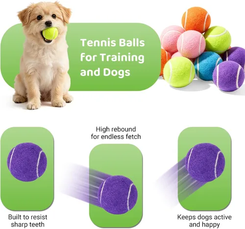 Miniatura 4 de ZIYIZE Mini pelotas de tenis, paquete de 20 pelotas de tenis para perros de 2 pulgadas, pelota de juego para mascotas fácil de atrapar para lanzador