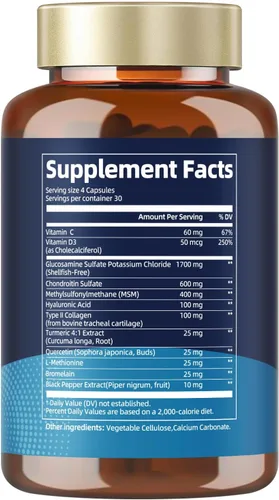 Miniatura 6 de Totaria Glucosamina liposomal condroitina MSM colágeno 3000 mg Suplemento de apoyo articular apoyo a la salud ósea flexibilidad y mantenimiento