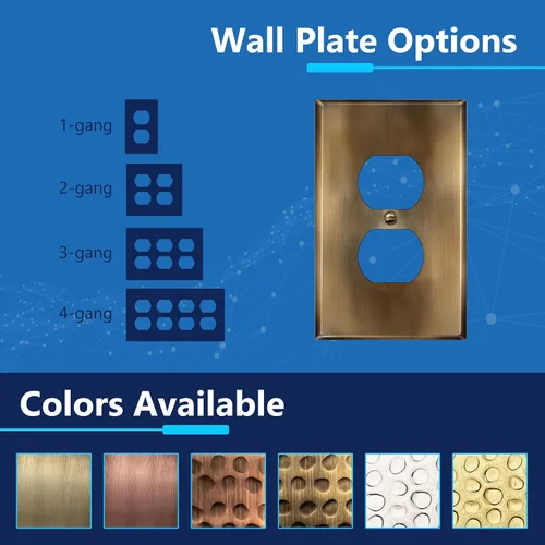 Miniatura 4 de LIDER Placa de pared de metal para receptáculo dúplex, cubierta de salida de acero inoxidable, resistente a la corrosión, tamaño mediano de 1