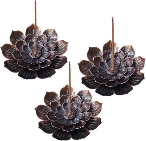 Miniatura 8 de Soporte para incienso, recogedor de cenizas desmontable Lotus, dorado