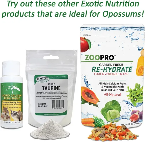 Miniatura 4 de Exotic Nutrition Opossum Complete 4 LB Dieta nutricional saludable en pellets Alimento para zarigüeyas de cola corta y Virginia