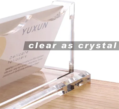 Miniatura 8 de YUXUN Tarjetero acrílico para escritorio, organizador de tarjetas de visita para mujeres, soporte transparente para tarjetas de presentación, base