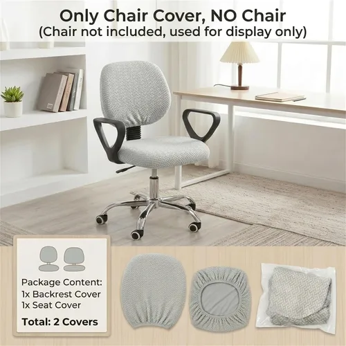 Miniatura 2 de MIFXIN Funda para Silla de Oficina de Computadora Elástica Extensible Forro de 2 Piezas Extensible de Punto Universal Funda de Asiento de Silla