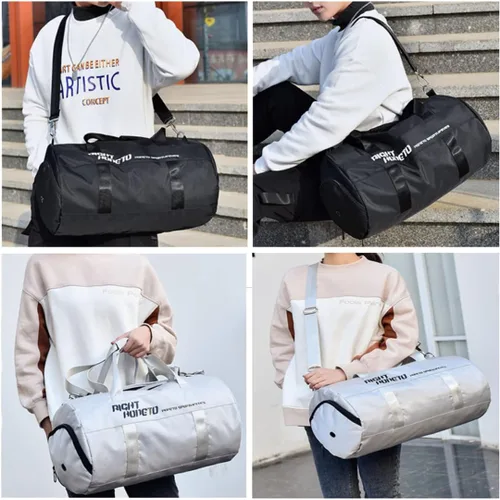 Miniatura 6 de Sutmdo Bolsas de gimnasio para hombres y mujeres, ligera, bolsa de lona deportiva con compartimentos para zapatos y húmedos, bolsa de lona