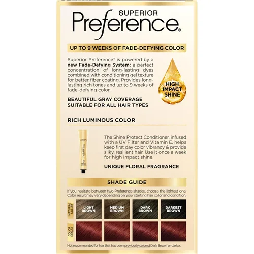 Miniatura 114 de L'Oreal Paris Superior Preference - Tinte permanente luminoso que desafía la decoloración, tinte para el cabello hasta 9 semanas de resplandor, 09